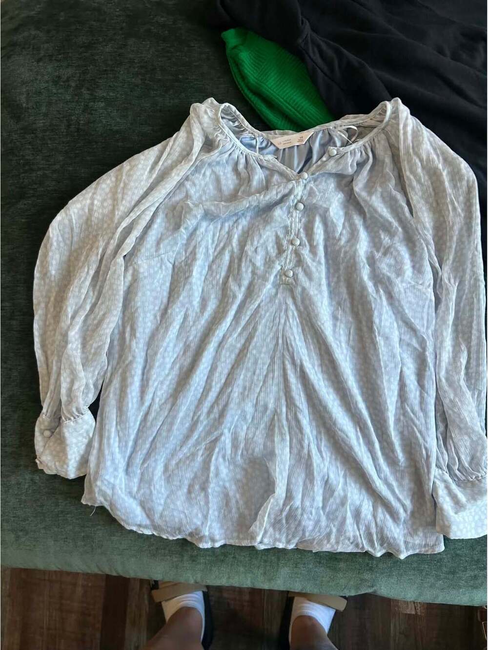 Lauren Conrad Light Blue Button-Up Blouse Size XS